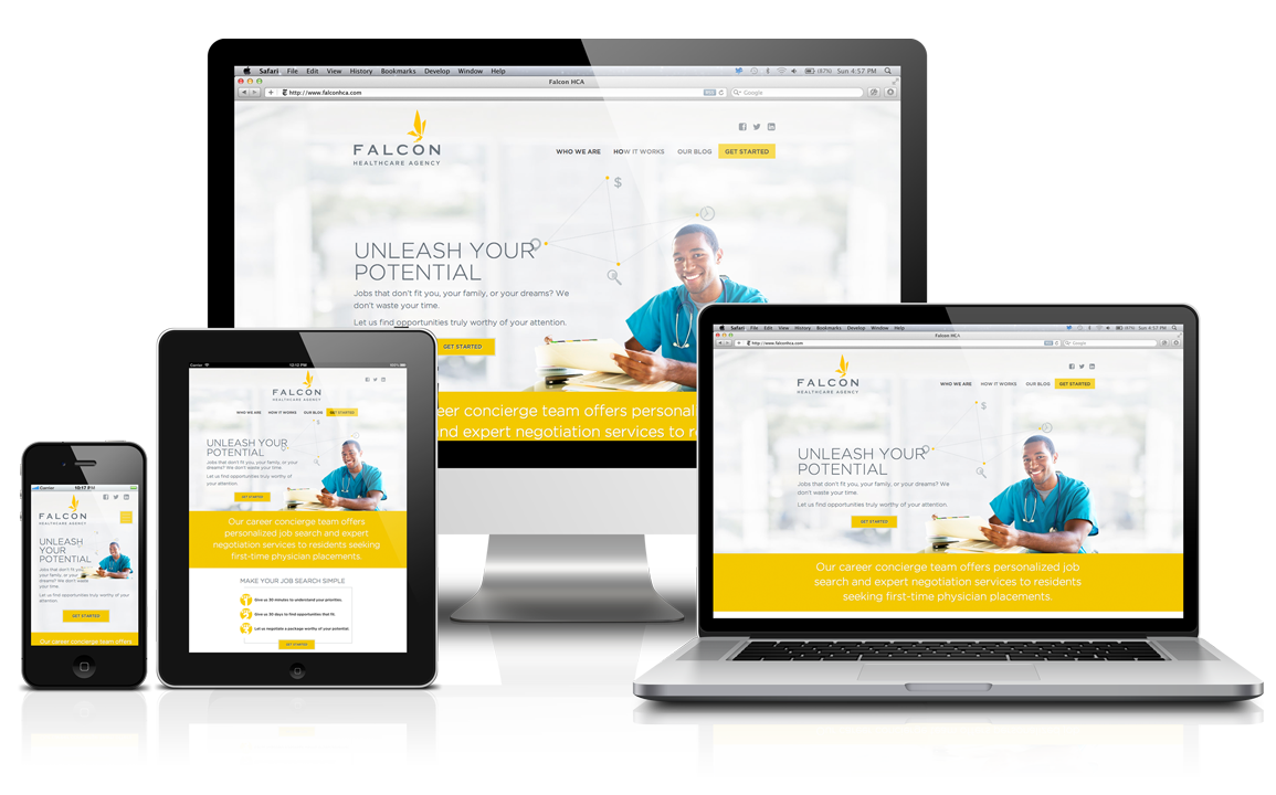 Responsive web design across laptop, tablet and mobile